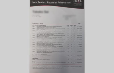 NZQA Childhood Education 資格